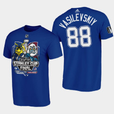 Tampa Bay Lightning Andrei Vasilevskiy 2022 Stanley Cup Final Matchup #88 Tee Mascot Blue