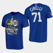 Tampa Bay Lightning Anthony Cirelli 2022 Stanley Cup Final Matchup #71 Tee Mascot Blue