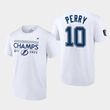 Corey Perry Tampa Bay Lightning 2022 Eastern Conference Champs White Locker Room Tee #10