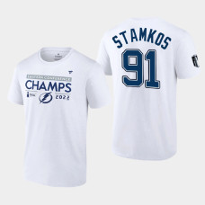 Steven Stamkos Tampa Bay Lightning 2022 Eastern Conference Champs White Locker Room Tee #91