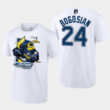 Tampa Bay Lightning Zach Bogosian 2022 Atlantic Division Champs #24 Tee Mascot White