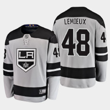 Men's Los Angeles Kings Brendan Lemieux #48 Alternate 2021 Breakaway Gray Jersey