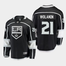 Men's Los Angeles Kings Christian Wolanin #21 Home 2021 Breakaway Black Jersey