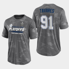 Toronto Maple Leafs John Tavares 2021 Stanley Cup Playoffs #91 Gray Authentic Pro Tee