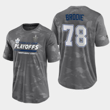 Toronto Maple Leafs T.J. Brodie 2021 Stanley Cup Playoffs #78 Gray Authentic Pro Tee