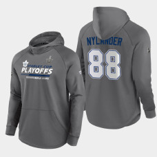 Men's Toronto Maple Leafs William Nylander #88 2021 Stanley Cup Playoffs Authentic Pro Gray Hoody