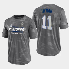 Toronto Maple Leafs Zach Hyman 2021 Stanley Cup Playoffs #11 Gray Authentic Pro Tee