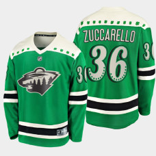 Men's Minnesota Wild Mats Zuccarello #36 2021 St. Patrick's Day Green Jersey