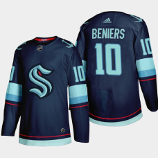 Men's Seattle Kraken Matthew Beniers #10 2021 Expansion Draft Navy Jersey