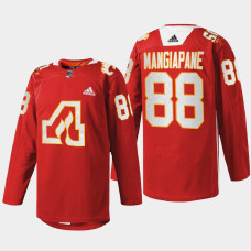 Andrew Mangiapane Calgary Flames 50th Anniversary 2022 Red #88 Jersey Warm-Up