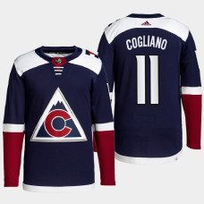 Colorado Avalanche Andrew Cogliano Navy Primegreen Authentic Pro Alternate Jersey 2022