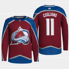 Colorado Avalanche Andrew Cogliano Burgundy Primegreen Authentic Pro Home Jersey 2022