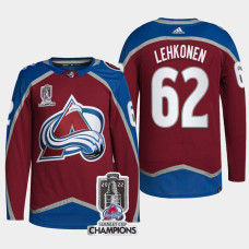 2022 Stanley Cup Champions Artturi Lehkonen #62 Colorado Avalanche Burgundy Jersey Primegreen