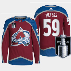 Colorado Avalanche Ben Meyers 2022 Stanley Cup Playoffs Burgundy Jersey Authentic Pro #59