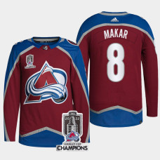 2022 Stanley Cup Champions Cale Makar #8 Colorado Avalanche Burgundy Jersey Authentic Pro