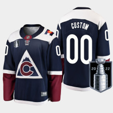 Custom Colorado Avalanche 2022 Stanley Cup Finals Navy #00 Jersey Alternate