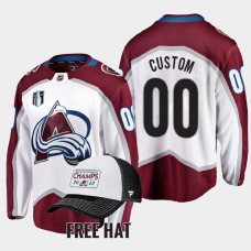 Colorado Avalanche Custom 2022 Central Division Champions White Jersey Away #00