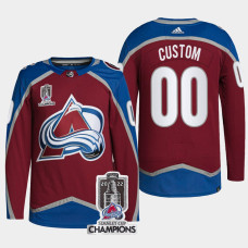 2022 Stanley Cup Champions Custom #00 Colorado Avalanche Burgundy Jersey Authentic Pro