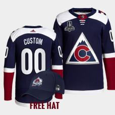 Custom Colorado Avalanche 2022 Central Division Champions Navy #00 Jersey Primegreen