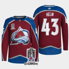 2022 Stanley Cup Champions Darren Helm #43 Colorado Avalanche Burgundy Jersey Authentic Pro