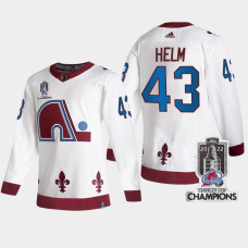 2022 Stanley Cup Champs Darren Helm #43 Colorado Avalanche White Jersey Reverse Retro