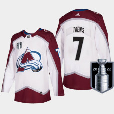 Colorado Avalanche Devon Toews 2022 Western Conference Champs White Jersey Authentic #7