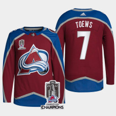 2022 Stanley Cup Champions Devon Toews #7 Colorado Avalanche Burgundy Jersey Authentic Pro