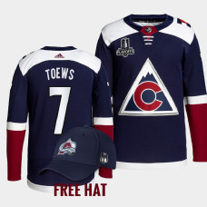 Devon Toews Colorado Avalanche 2022 Central Division Champions Navy #7 Jersey Primegreen