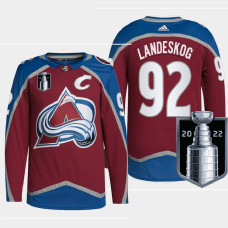 Colorado Avalanche Gabriel Landeskog 2022 Stanley Cup Playoffs Burgundy Jersey Authentic Pro #92