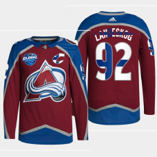 Colorado Avalanche 2022 NHL Global Series Gabriel Landeskog Burgundy Finland Edition Jersey