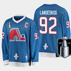 Colorado Avalanche Gabriel Landeskog 2022 Western Conference Champs Blue Jersey Heritage #92