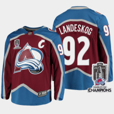 Colorado Avalanche 2022 Stanley Cup Champions Gabriel Landeskog Burgundy #92 Jersey Home