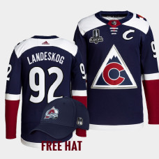 Gabriel Landeskog Colorado Avalanche 2022 Central Division Champions Navy #92 Jersey Primegreen