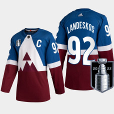 Colorado Avalanche Gabriel Landeskog 2022 Western Champs Burgundy Jersey Stadium Series #92