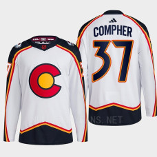 J.T. Compher Reverse Retro 2.0 2022 Colorado Avalanche White Jersey Authentic Primegreen #37