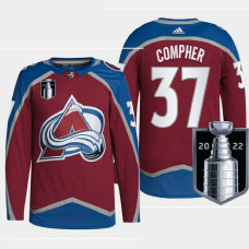 Colorado Avalanche J.T. Compher 2022 Stanley Cup Playoffs Burgundy Jersey Authentic Pro #37