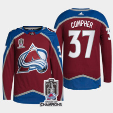 2022 Stanley Cup Champions J.T. Compher #37 Colorado Avalanche Burgundy Jersey Authentic Pro