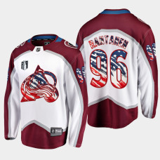 Mikko Rantanen Colorado Avalanche 4th of July 2022 White #96 Jersey Stars Stripes Flag