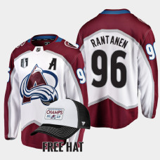 Colorado Avalanche Mikko Rantanen 2022 Central Division Champions White Jersey Away #96