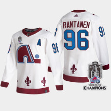 2022 Stanley Cup Champs Mikko Rantanen #96 Colorado Avalanche White Jersey Reverse Retro