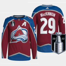 Colorado Avalanche Nathan MacKinnon 2022 Stanley Cup Playoffs Burgundy Jersey Authentic Pro #29