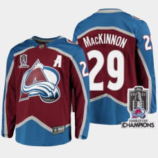 Colorado Avalanche 2022 Stanley Cup Champions Nathan MacKinnon Burgundy #29 Jersey Home