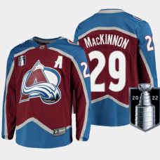 Nathan MacKinnon Colorado Avalanche 2022 Stanley Cup Finals Burgundy #29 Jersey Home