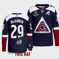 Nathan MacKinnon Colorado Avalanche 2022 Central Division Champions Navy #29 Jersey Primegreen