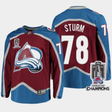 Colorado Avalanche 2022 Stanley Cup Champions Nico Sturm Burgundy #78 Jersey Home