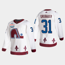 Colorado Avalanche Philipp Grubauer #31 2021 Lake Tahoe Outdoor Games Authentic Patch White Jersey