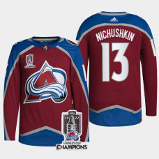 2022 Stanley Cup Champions Valeri Nichushkin #13 Colorado Avalanche Burgundy Jersey Authentic Pro