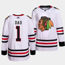 2022 Fathers Day Gift Chicago Blackhawks White Greatest Dad Jersey Primegreen