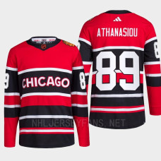 Chicago Blackhawks 2022 Reverse Retro 2.0 Andreas Athanasiou Red Authentic Primegreen Jersey Men's