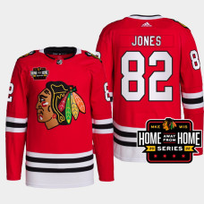 Caleb Jones #82 Chicago Blackhawks Red Jersey 2022 Milwaukee Home Away From Home Primegreen